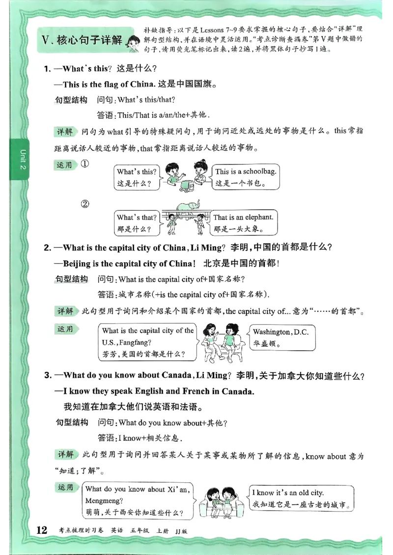 英语五上JJ版补缺手册_25秋小学语数英习题试卷_英语_冀教版_英语《王朝霞考点梳理时习卷》冀教25秋_25秋《王朝霞考点梳理时习卷》英语冀教五上
