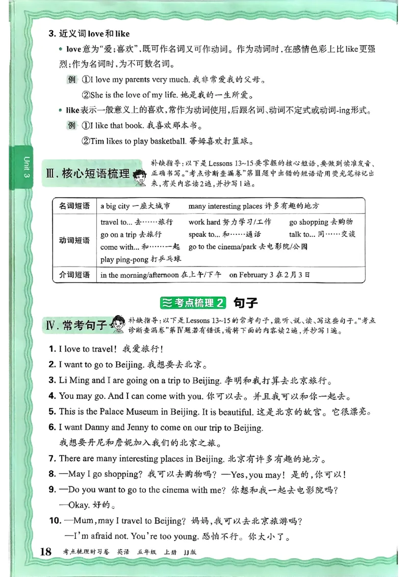 英语五上JJ版补缺手册_25秋小学语数英习题试卷_英语_冀教版_英语《王朝霞考点梳理时习卷》冀教25秋_25秋《王朝霞考点梳理时习卷》英语冀教五上