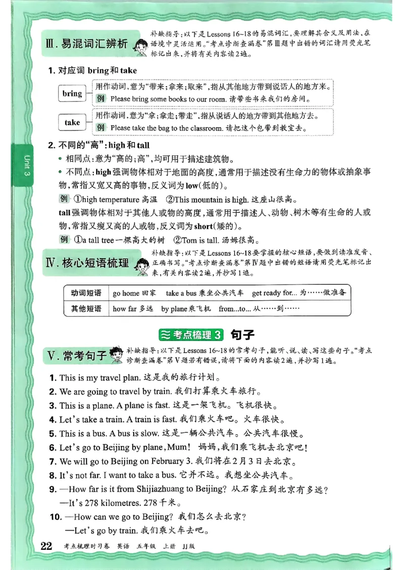 英语五上JJ版补缺手册_25秋小学语数英习题试卷_英语_冀教版_英语《王朝霞考点梳理时习卷》冀教25秋_25秋《王朝霞考点梳理时习卷》英语冀教五上