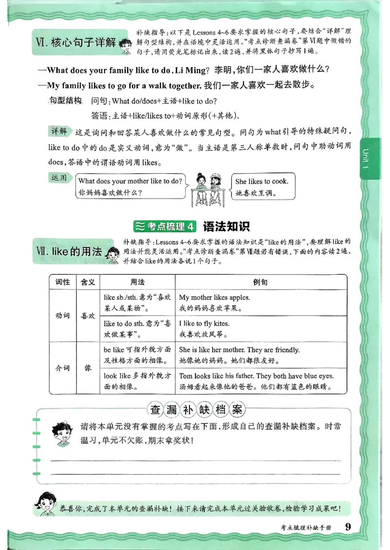 英语五上JJ版补缺手册_25秋小学语数英习题试卷_英语_冀教版_英语《王朝霞考点梳理时习卷》冀教25秋_25秋《王朝霞考点梳理时习卷》英语冀教五上