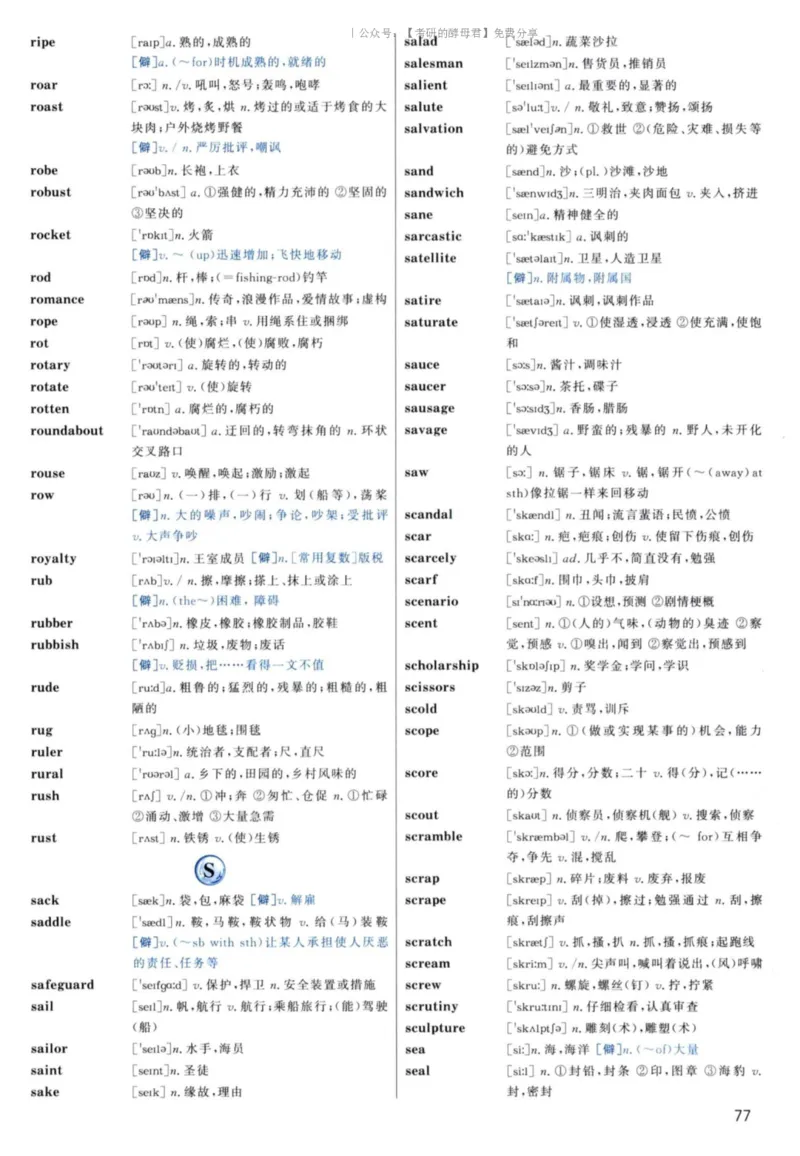 6.大纲词汇背诵宝典英语二_考研英语+作文模板_3.1980-2025考研英二真题+解析