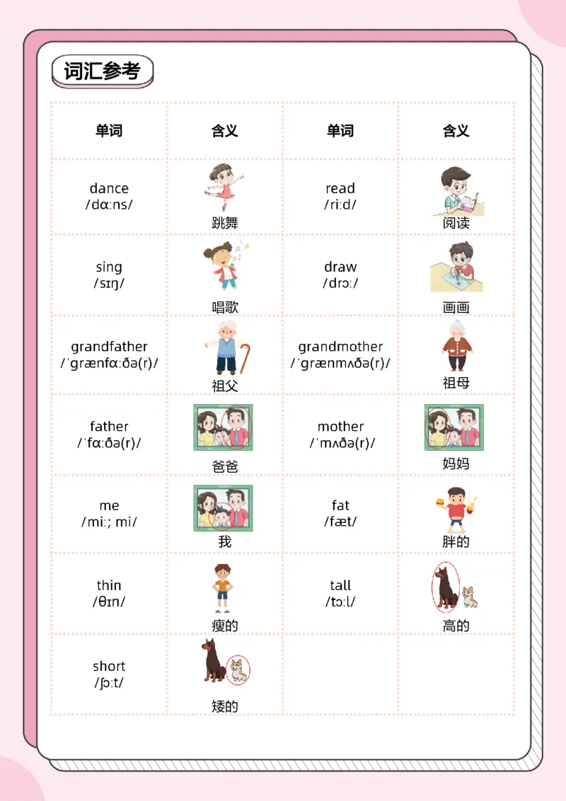牛津上海版试用本一起点-一年级上册-Module2词汇自测表_一年级上下册资料_小学一年级学习资料-25年更新版_1-05、小学一年级英语上册_上海版_2024新上海一年级新教材开学加油包