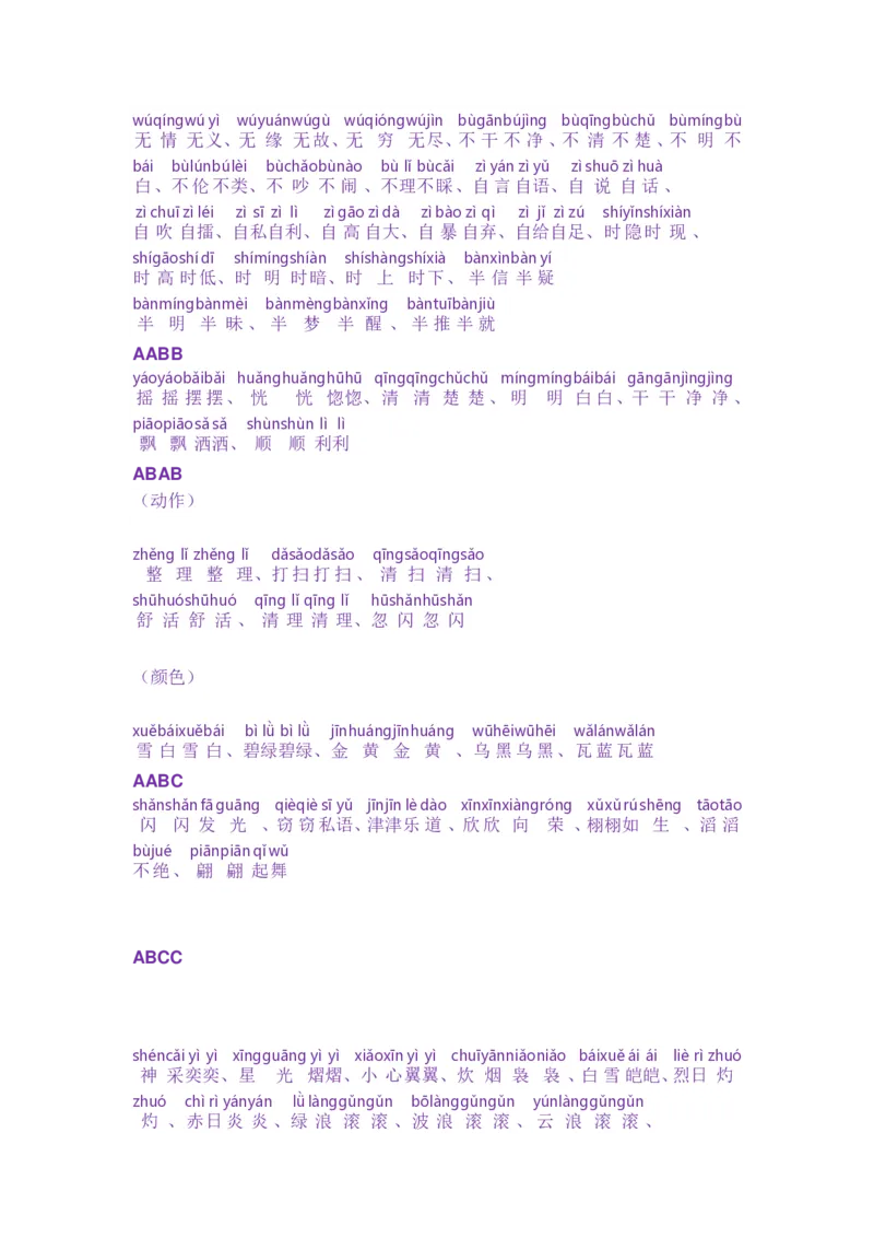 词语分类大全带拼音_一年级上下册资料_一年级上语数英上下册学习资料_3-6-2、小学一年级语文下册_统编、部编、人教（语文全国统一只有一个版）_1、知识点总结_专项-字词句子