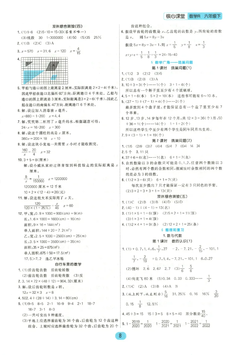 核心课堂.数学六年级.下_三年级上下册资料_53黄冈多个品牌系列资料_数学