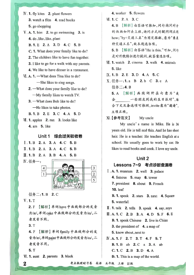 英语五年级上册JJ版考点梳理时习卷_25秋小学语数英习题试卷_英语_冀教版_英语《王朝霞考点梳理时习卷》冀教25秋_25秋《王朝霞考点梳理时习卷》英语冀教五上
