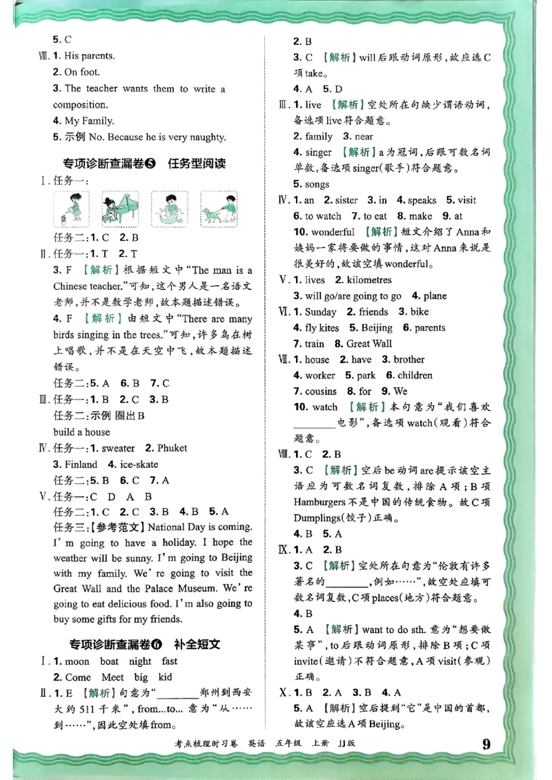 英语五年级上册JJ版考点梳理时习卷_25秋小学语数英习题试卷_英语_冀教版_英语《王朝霞考点梳理时习卷》冀教25秋_25秋《王朝霞考点梳理时习卷》英语冀教五上