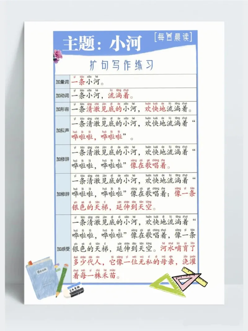 每日晨读注音（扩句写作练习）8页画质一般_一年级上下册资料_小学一年级学习资料-25年更新版_1-01、小学一年级语文上册_10、每日晨读_每日晨读注音