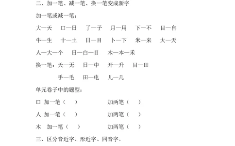 部编(人教版)一年级语文上册-辨析形近字、多音字汇总_一年级上下册资料_小学一年级学习资料-25年更新版_1-01、小学一年级语文上册_01、知识汇总