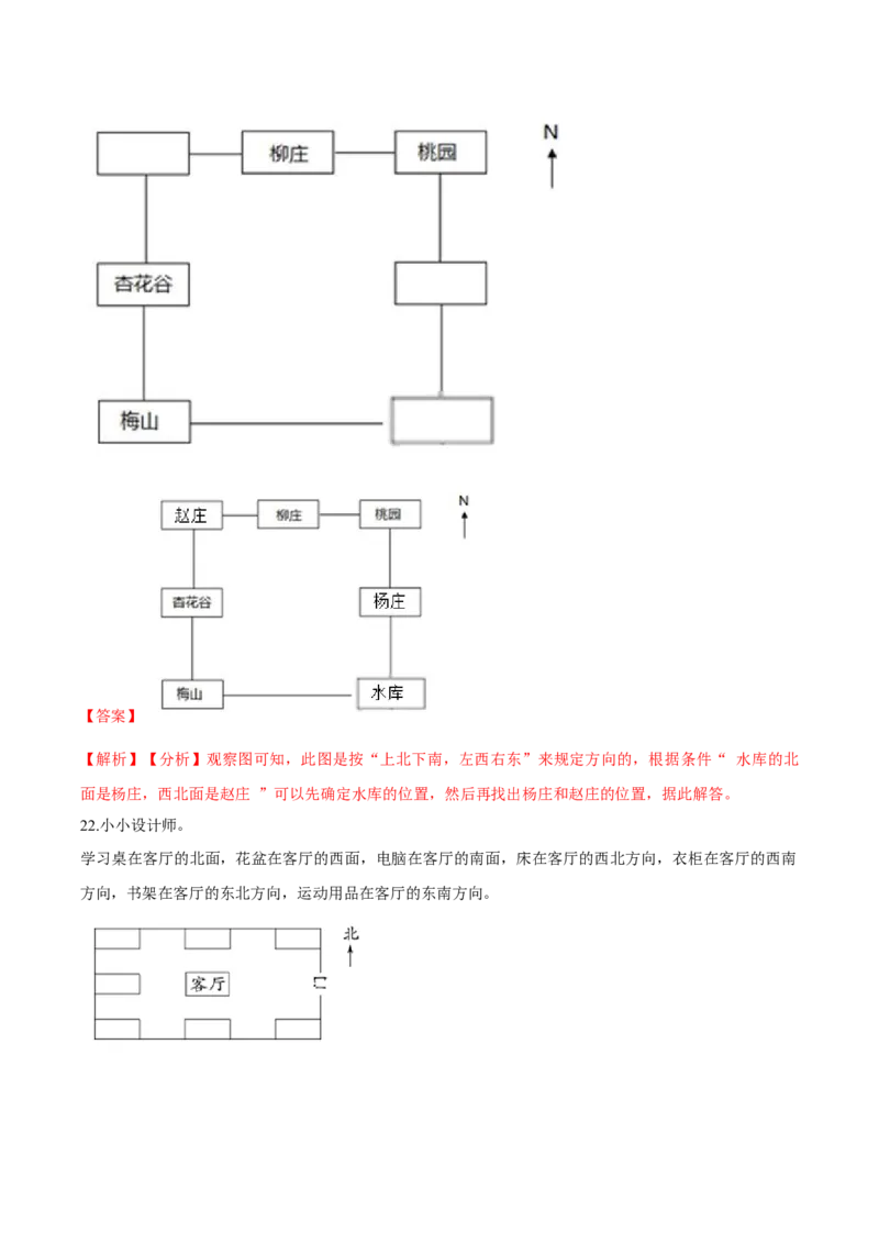 精品第二单元《方向与位置》期末备考讲义&mdash;二年级下册数学单元闯关（知识点精讲＋优选题训练）（解析版）北师大版_二年级上下册资料_小学二年级学习资料-25年更新版_北师大版