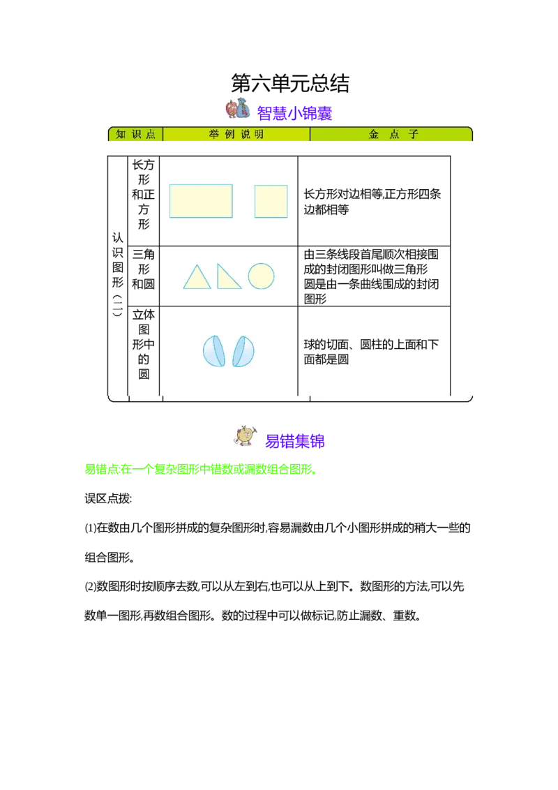 第6单元认识图形（二）_一年级上下册资料_1年级下册教学资源包课件+课时练_第六单元认识图形（二）_单元资料汇总_单元复习