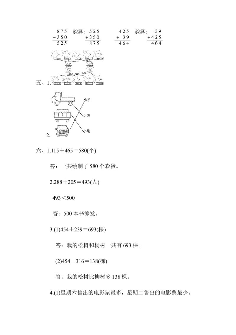 第五单元过关检测卷_二年级上下册资料_二年级语数英上下册学习资料_3-7-4、小学二年级数学下册_青岛版_3、单元测试卷