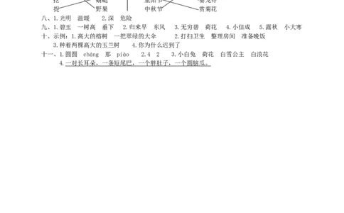 第二学期教学质量检测试卷二年级语文+参考答案_二年级上下册资料_小学二年级学习资料-25年更新版_2-02、小学二年级语文下册_2-2-2、练习题、作业、试题、试卷_期末测试卷