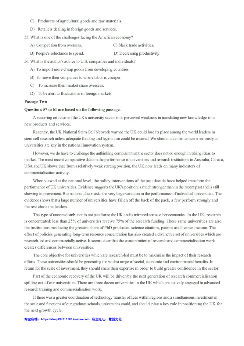 2011年12月英语六级阅读真题_六级_六级仔细阅读_六级阅读（2010-2014）_2011.12六级