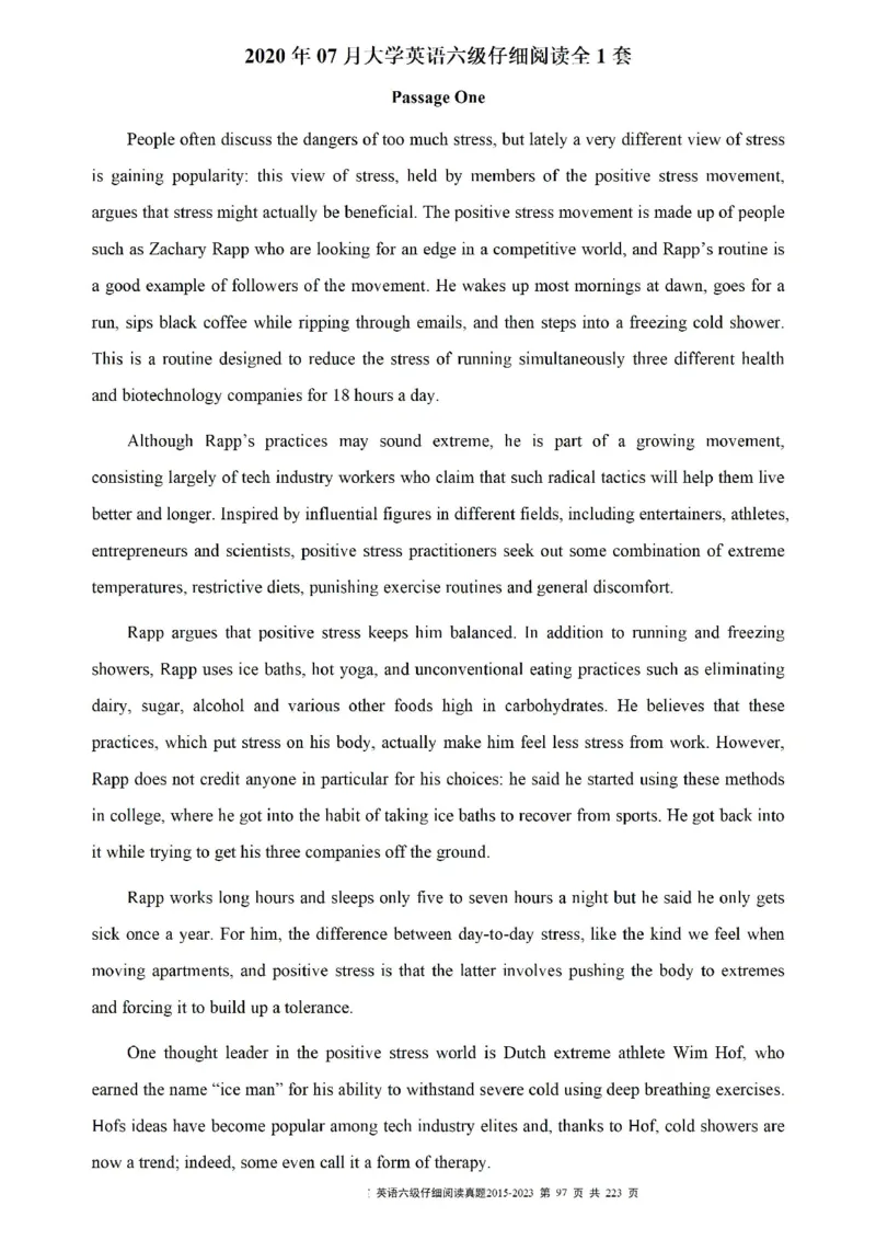 六级仔细阅读真题2015-2023.12_六级_六级仔细阅读