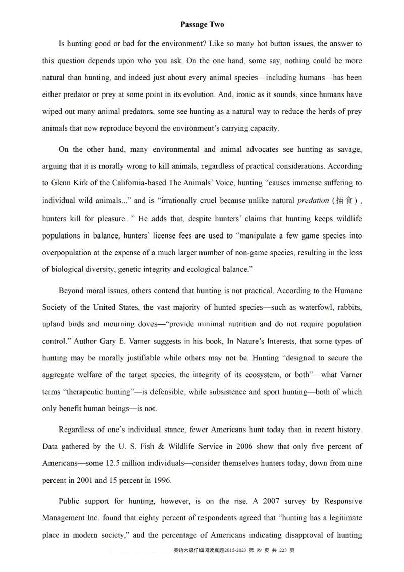 六级仔细阅读真题2015-2023.12_六级_六级仔细阅读