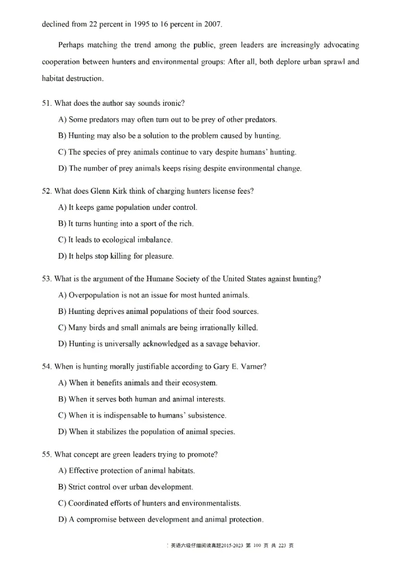 六级仔细阅读真题2015-2023.12_六级_六级仔细阅读