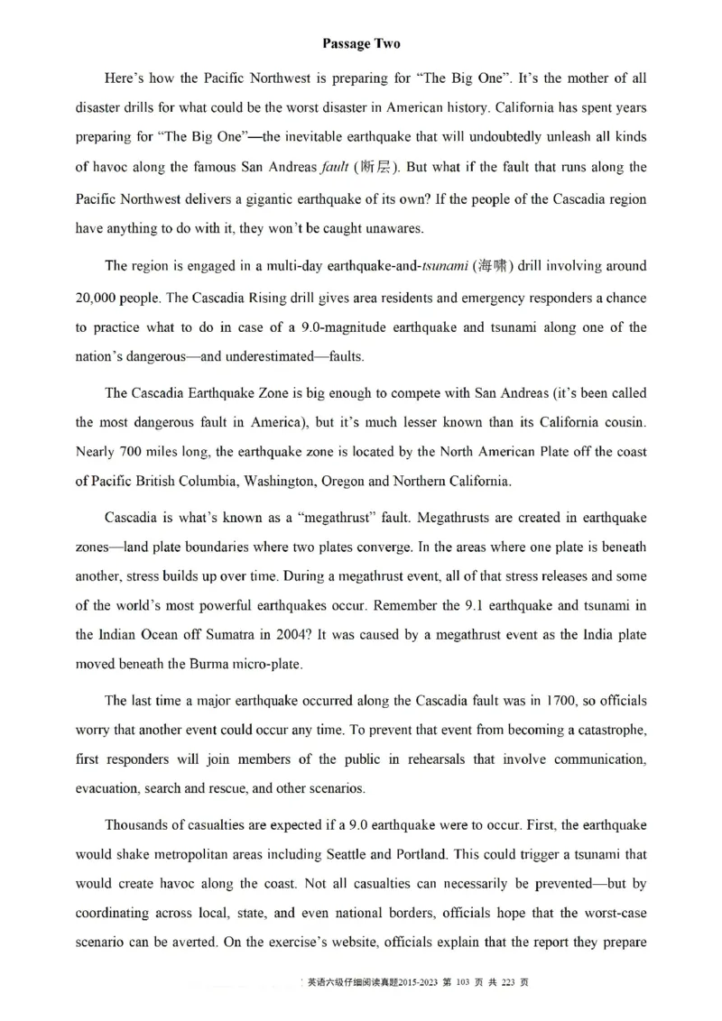 六级仔细阅读真题2015-2023.12_六级_六级仔细阅读