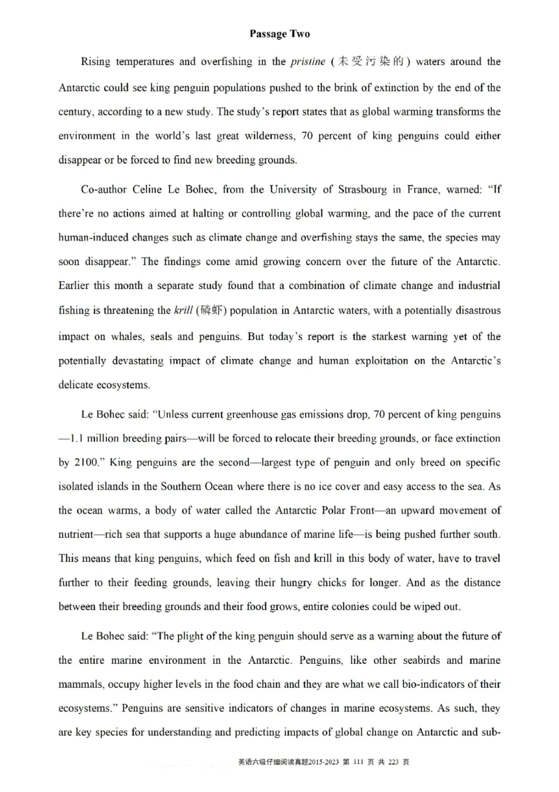 六级仔细阅读真题2015-2023.12_六级_六级仔细阅读