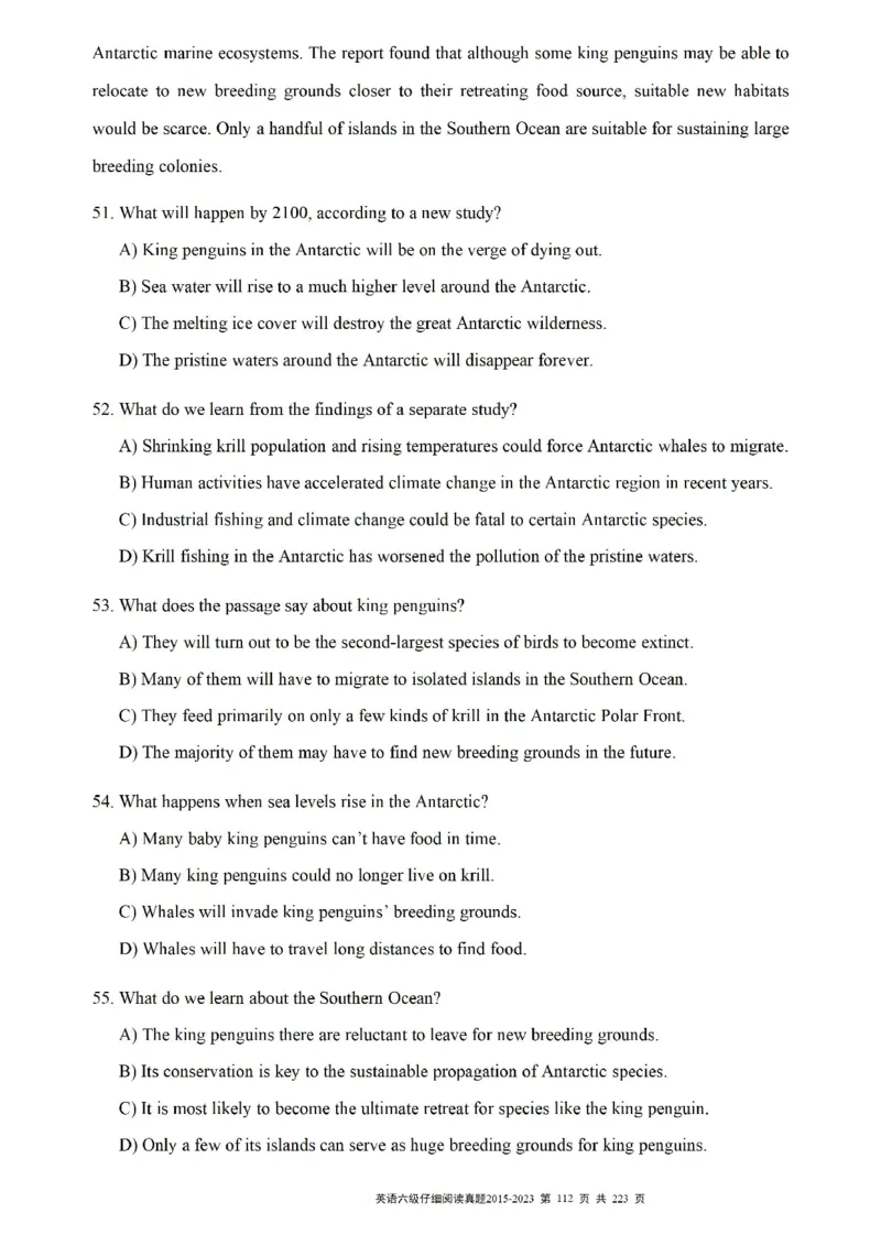 六级仔细阅读真题2015-2023.12_六级_六级仔细阅读