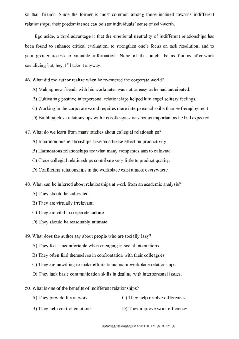 六级仔细阅读真题2015-2023.12_六级_六级仔细阅读