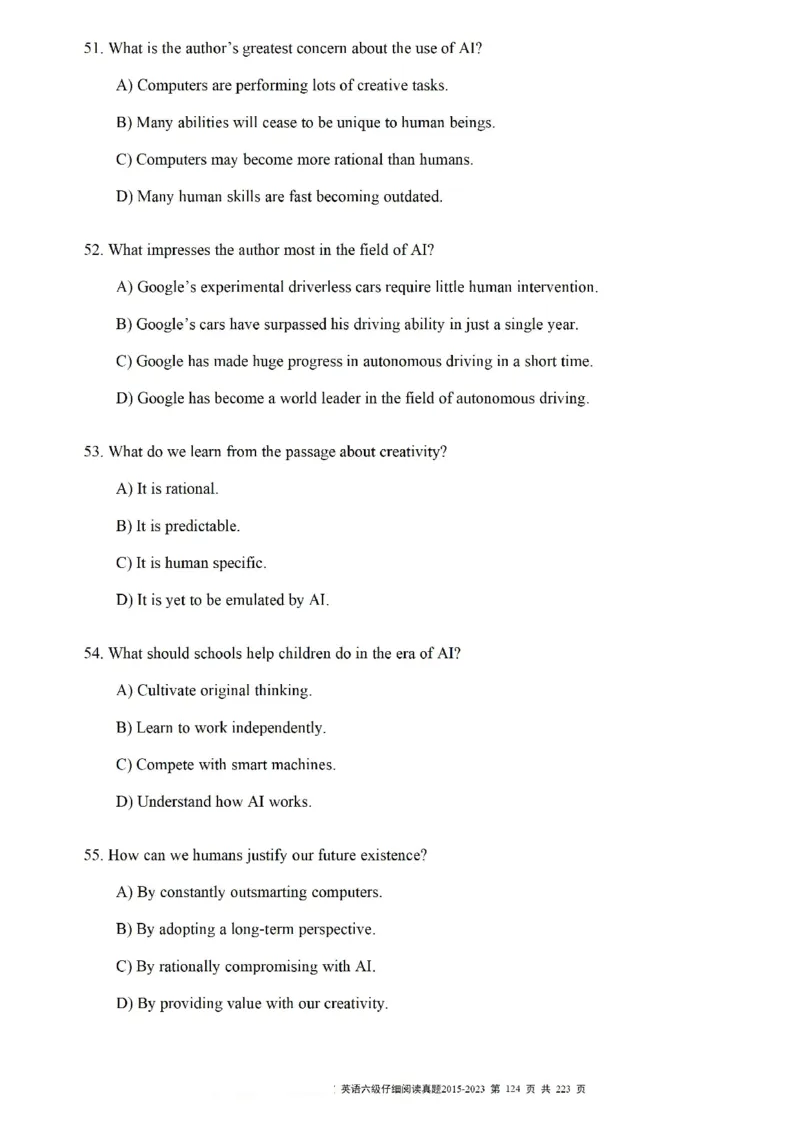 六级仔细阅读真题2015-2023.12_六级_六级仔细阅读