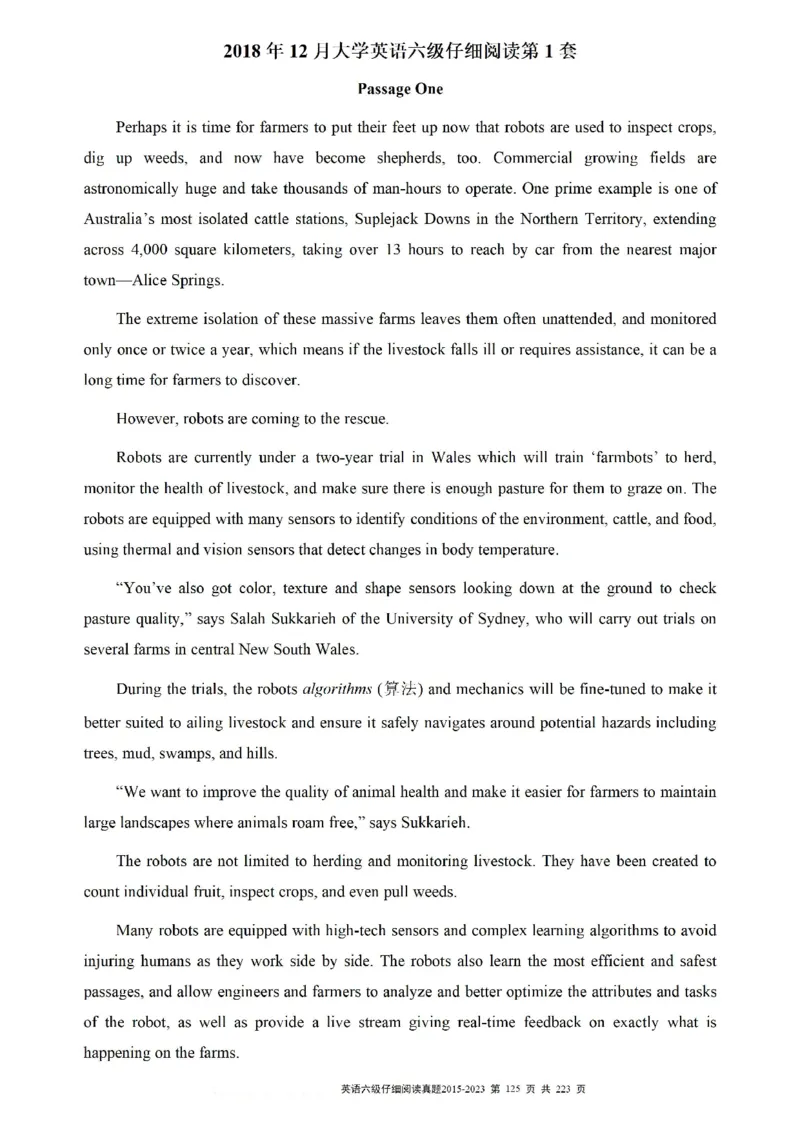 六级仔细阅读真题2015-2023.12_六级_六级仔细阅读