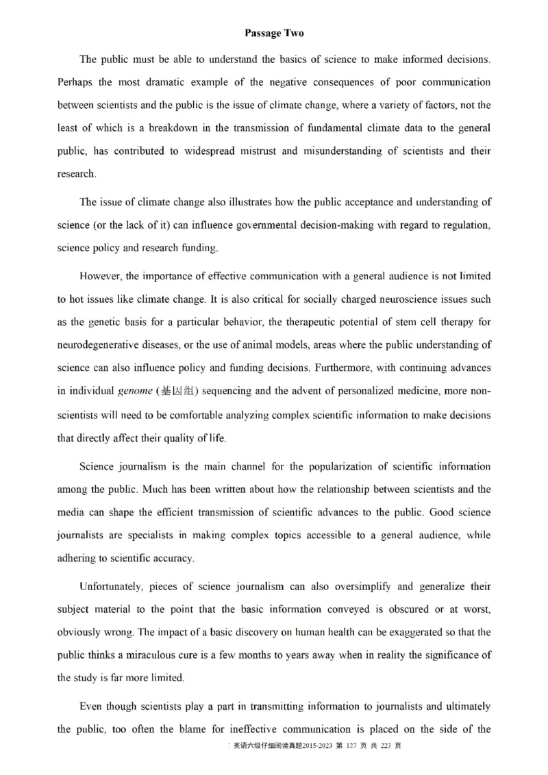 六级仔细阅读真题2015-2023.12_六级_六级仔细阅读