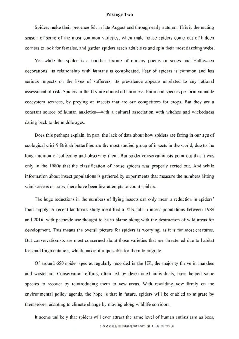 六级仔细阅读真题2015-2023.12_六级_六级仔细阅读