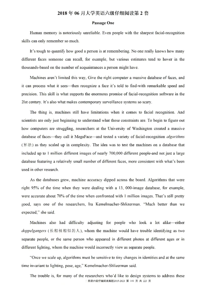 六级仔细阅读真题2015-2023.12_六级_六级仔细阅读