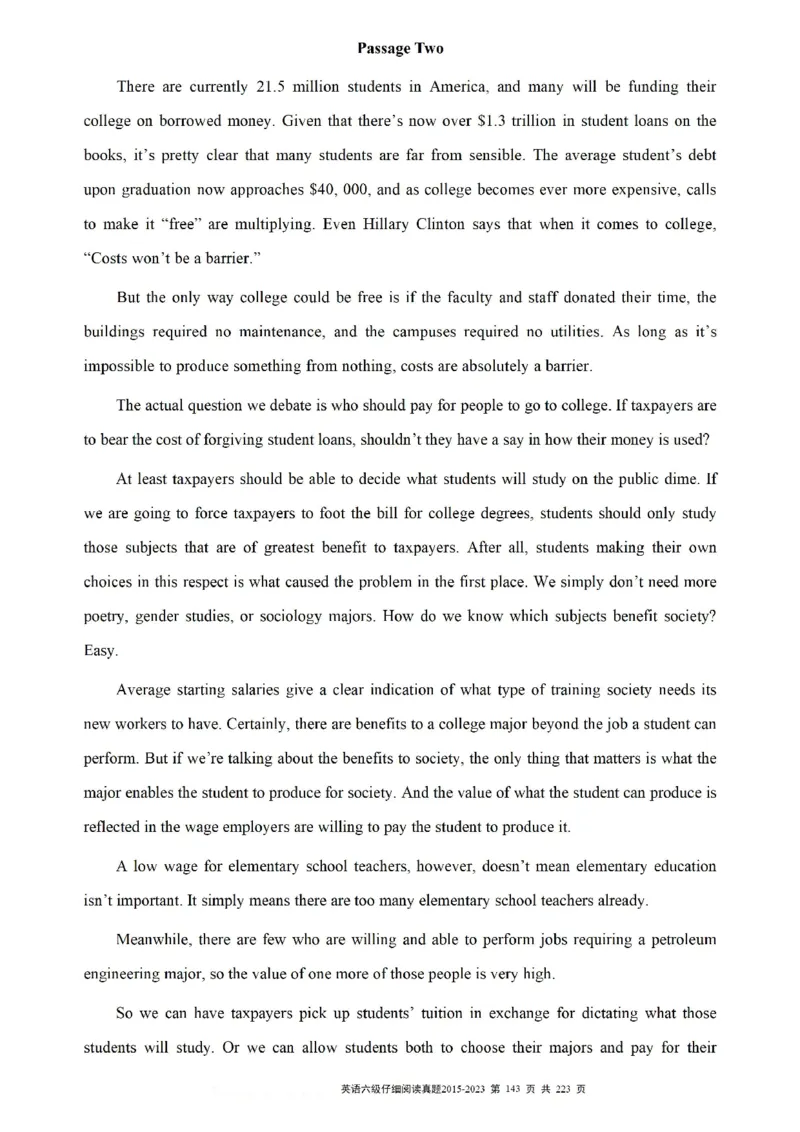 六级仔细阅读真题2015-2023.12_六级_六级仔细阅读