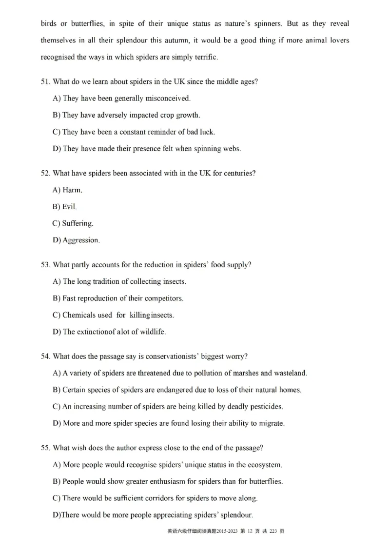 六级仔细阅读真题2015-2023.12_六级_六级仔细阅读