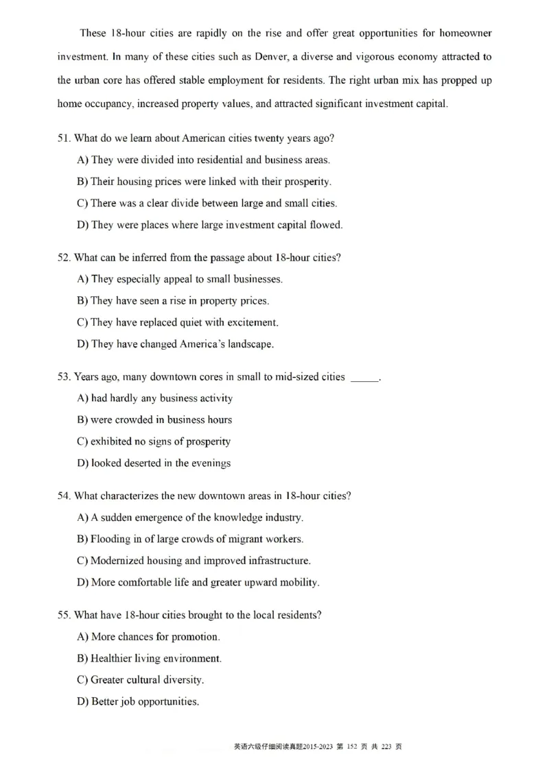 六级仔细阅读真题2015-2023.12_六级_六级仔细阅读