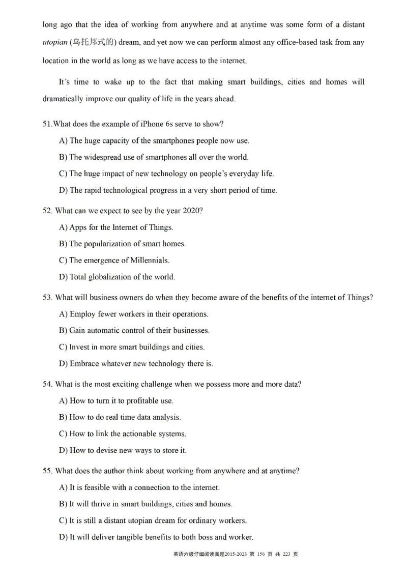 六级仔细阅读真题2015-2023.12_六级_六级仔细阅读