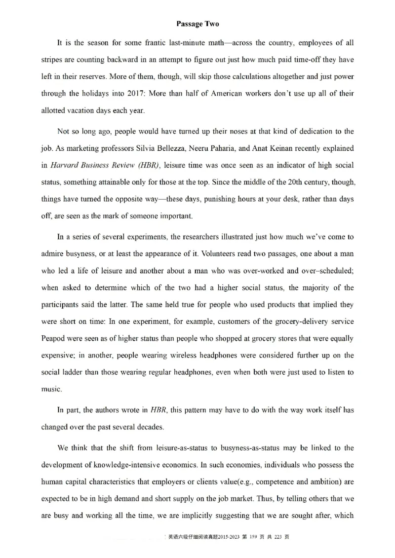 六级仔细阅读真题2015-2023.12_六级_六级仔细阅读