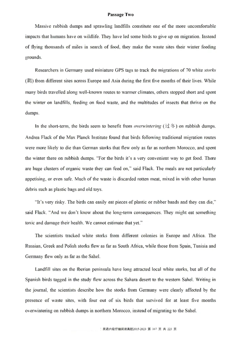 六级仔细阅读真题2015-2023.12_六级_六级仔细阅读