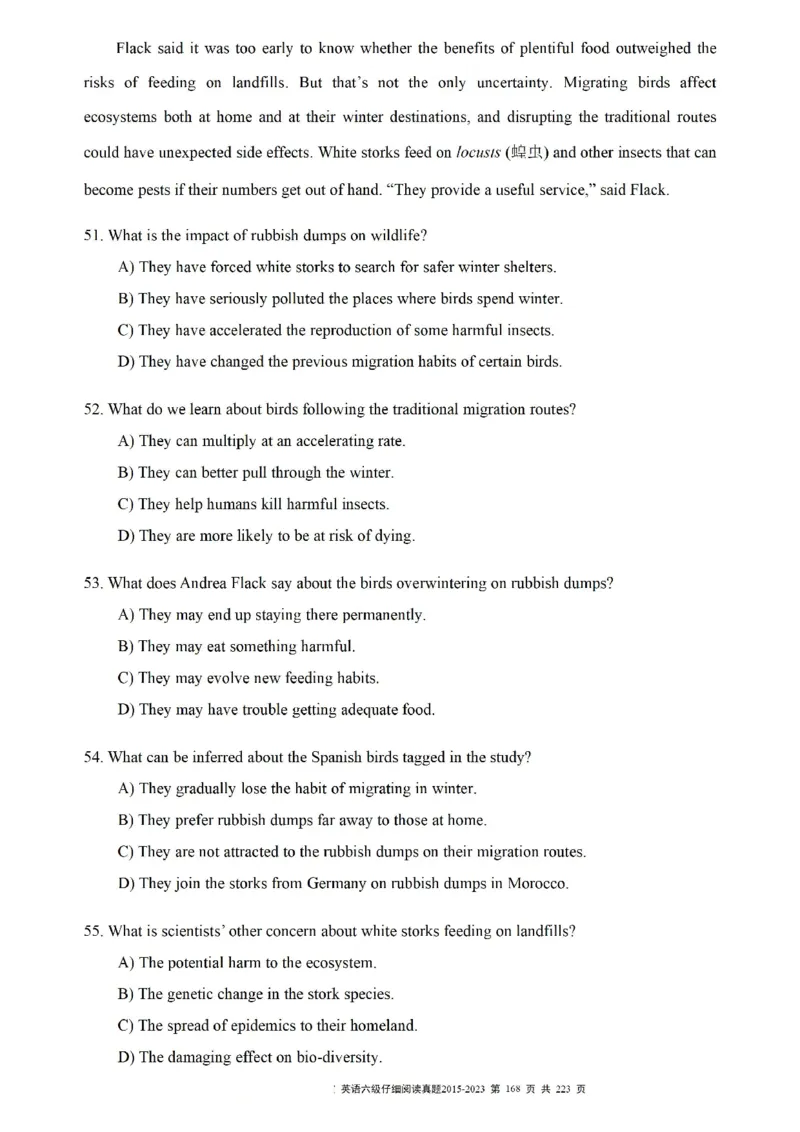 六级仔细阅读真题2015-2023.12_六级_六级仔细阅读