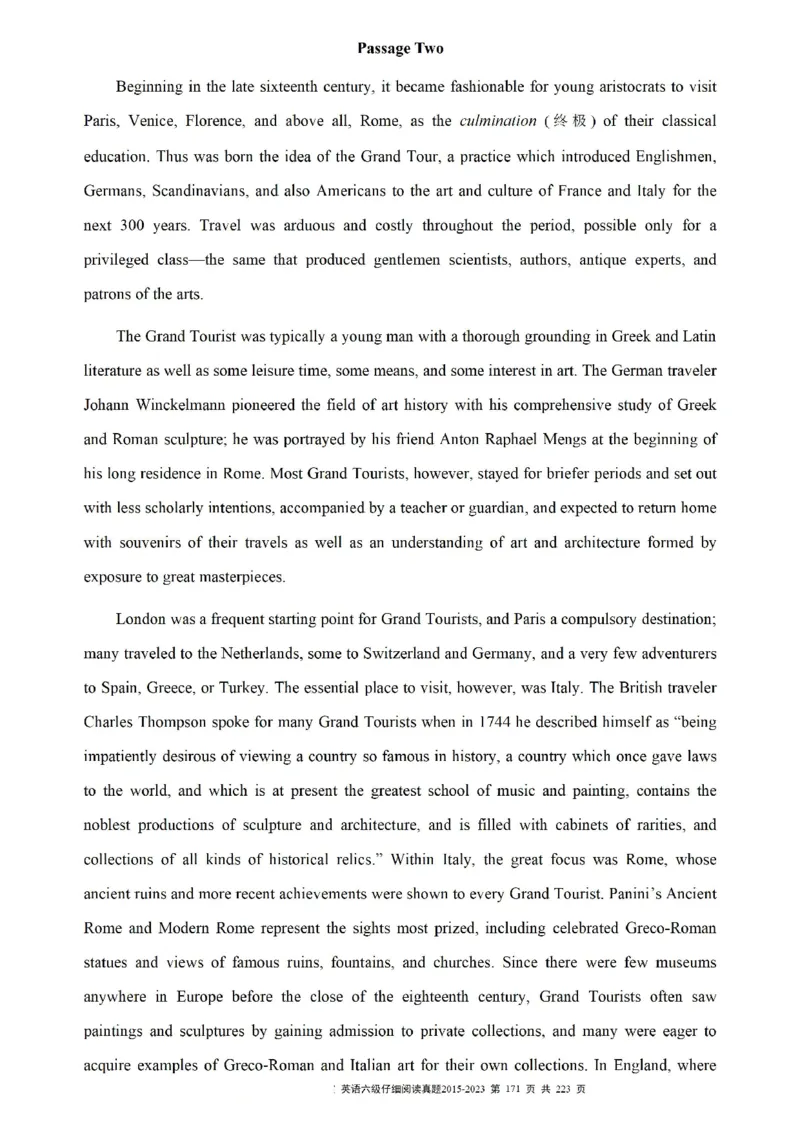 六级仔细阅读真题2015-2023.12_六级_六级仔细阅读