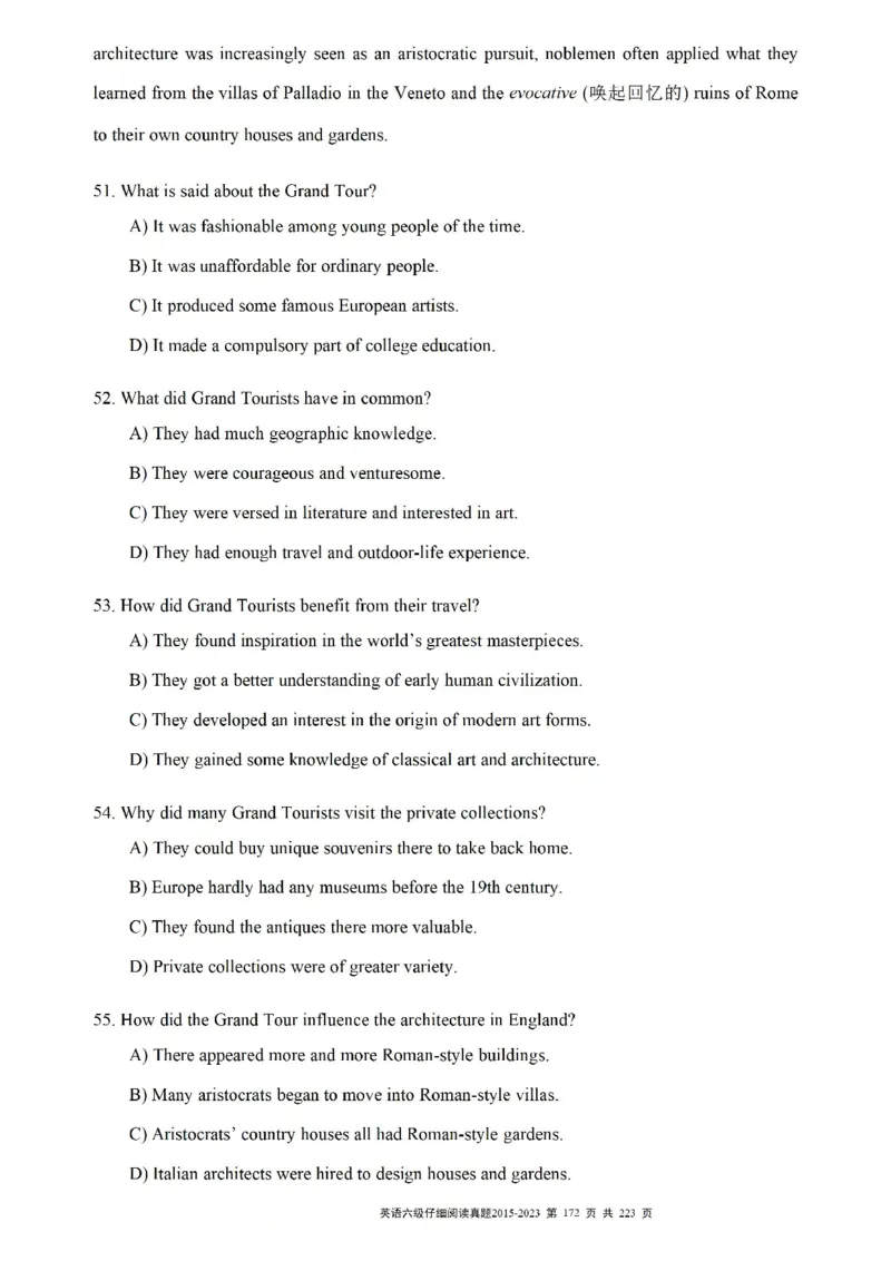 六级仔细阅读真题2015-2023.12_六级_六级仔细阅读