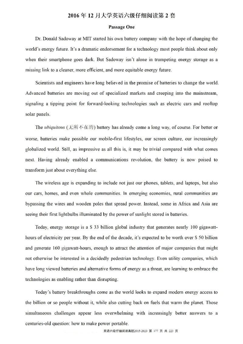六级仔细阅读真题2015-2023.12_六级_六级仔细阅读