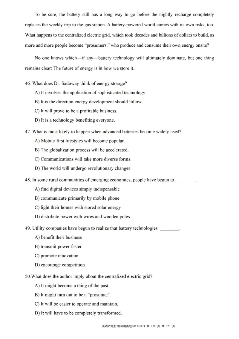六级仔细阅读真题2015-2023.12_六级_六级仔细阅读