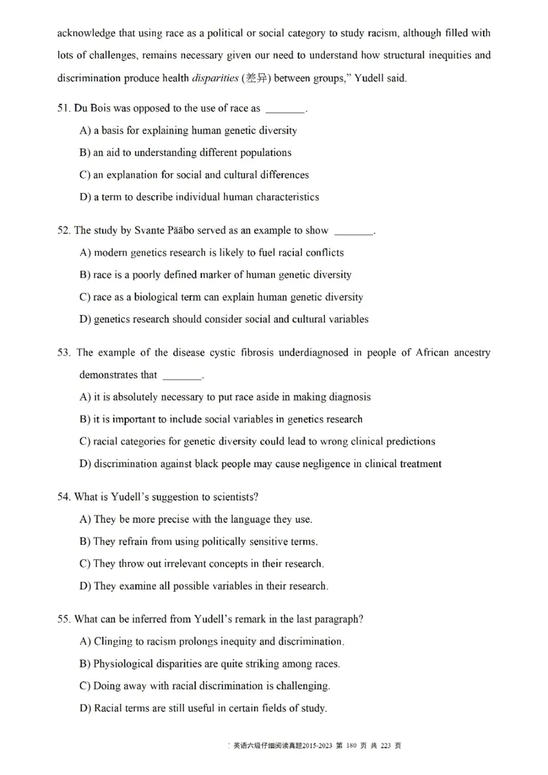 六级仔细阅读真题2015-2023.12_六级_六级仔细阅读