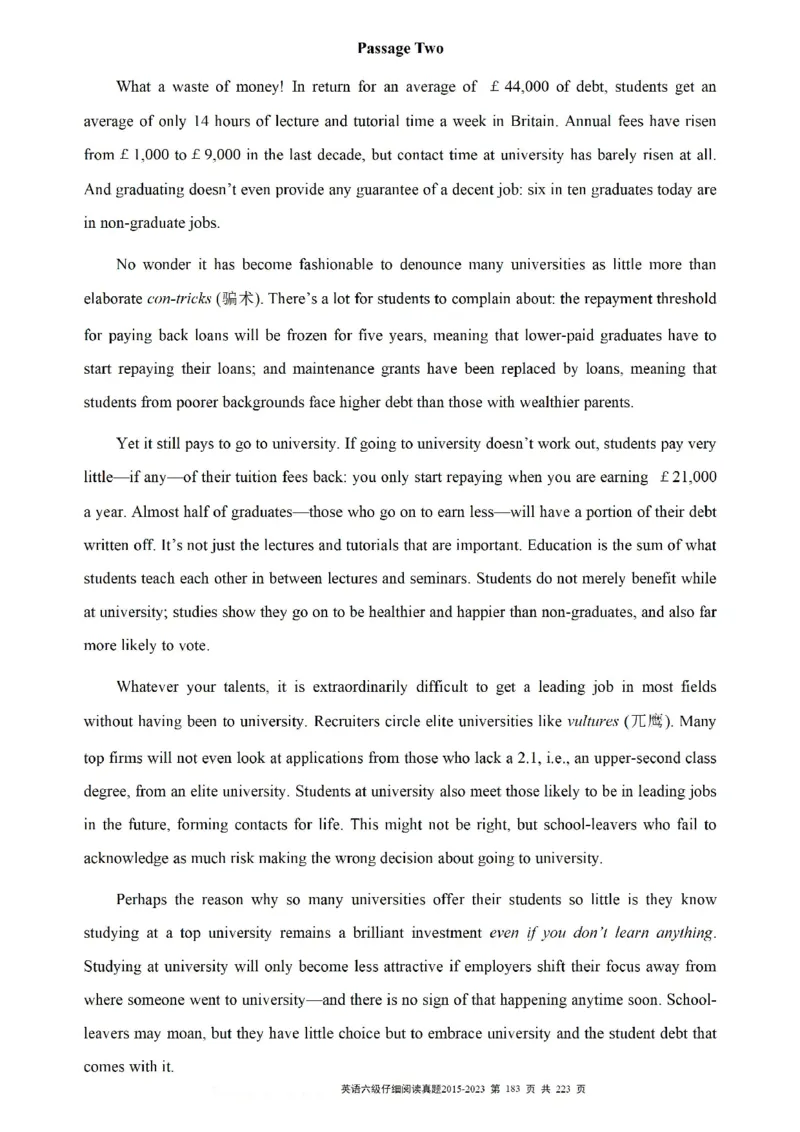 六级仔细阅读真题2015-2023.12_六级_六级仔细阅读