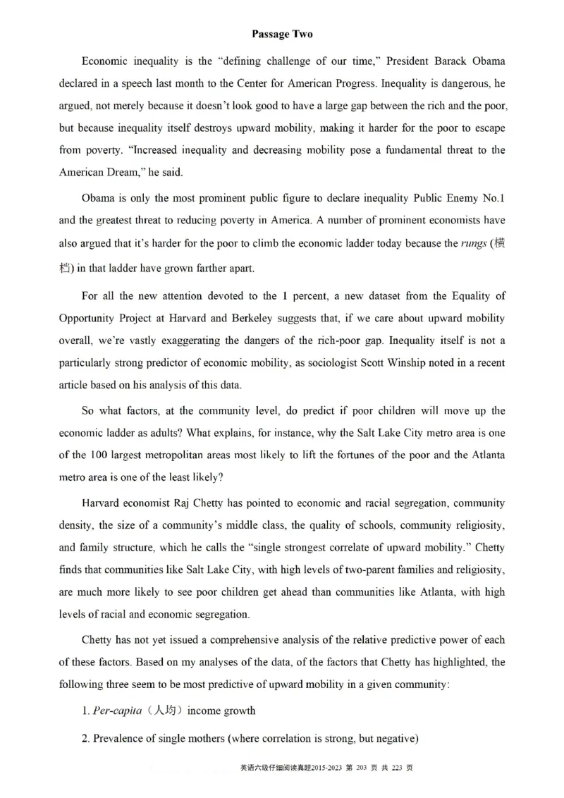 六级仔细阅读真题2015-2023.12_六级_六级仔细阅读