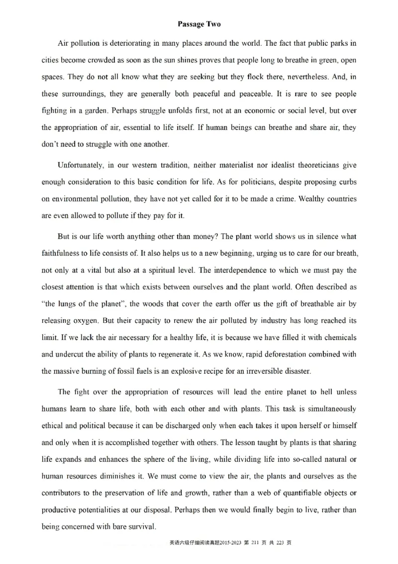 六级仔细阅读真题2015-2023.12_六级_六级仔细阅读