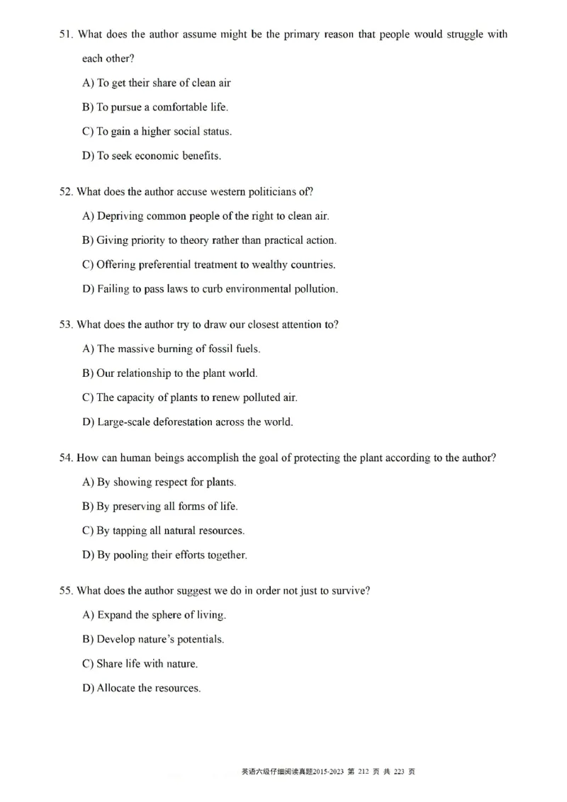 六级仔细阅读真题2015-2023.12_六级_六级仔细阅读