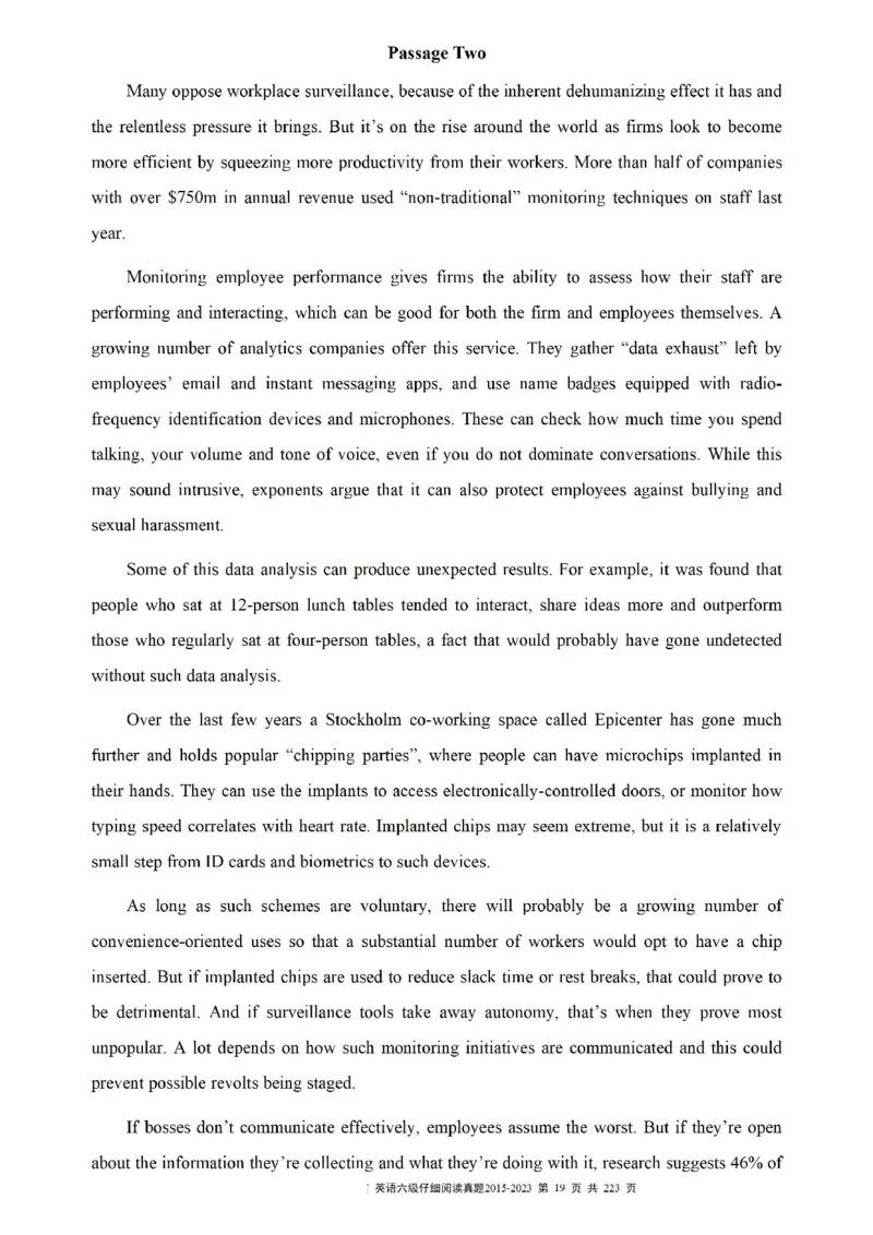 六级仔细阅读真题2015-2023.12_六级_六级仔细阅读