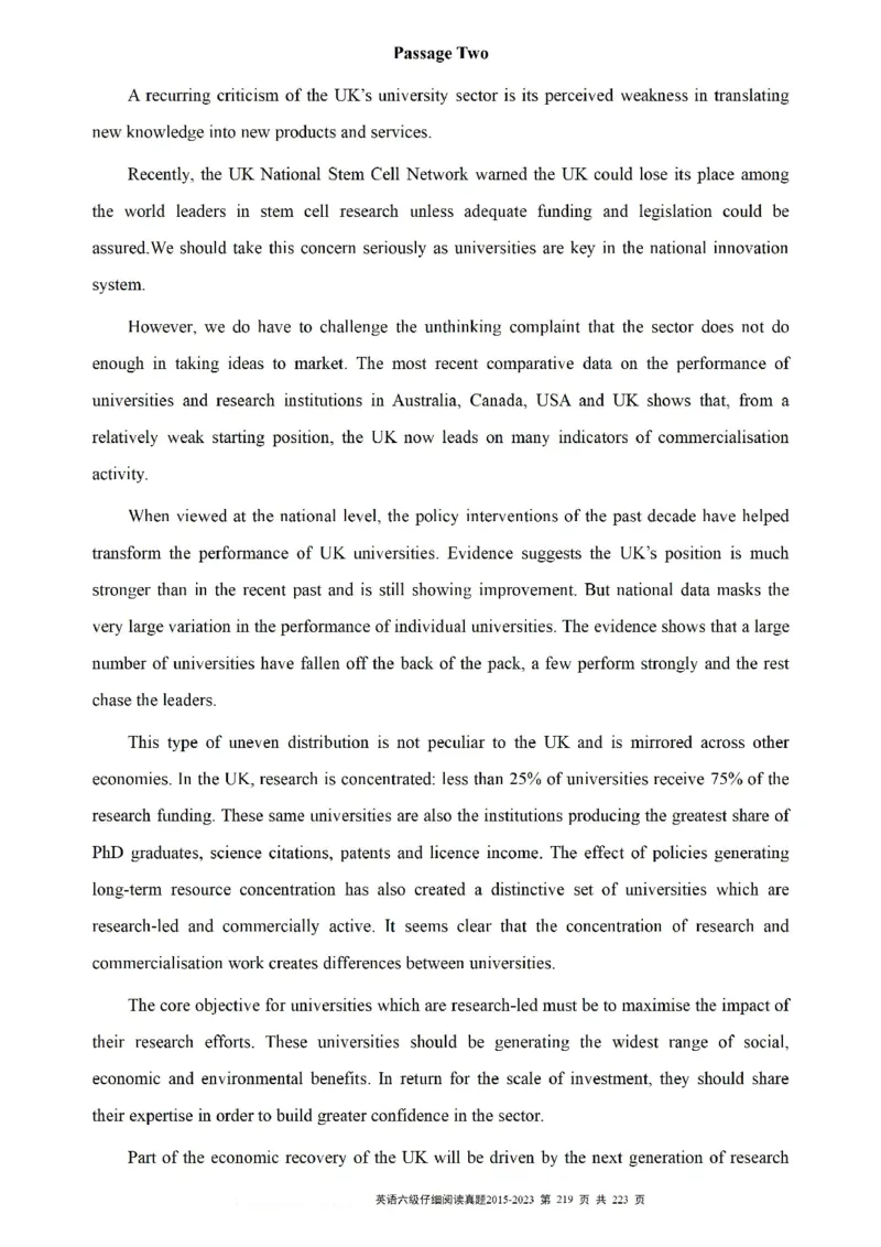 六级仔细阅读真题2015-2023.12_六级_六级仔细阅读