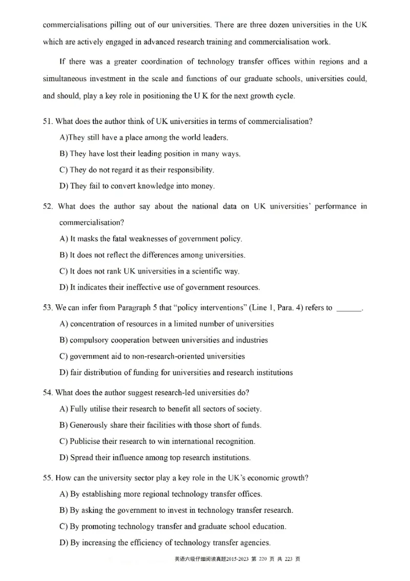 六级仔细阅读真题2015-2023.12_六级_六级仔细阅读