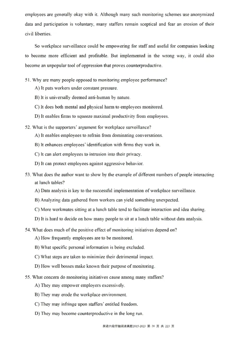 六级仔细阅读真题2015-2023.12_六级_六级仔细阅读