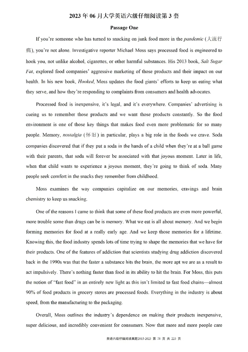 六级仔细阅读真题2015-2023.12_六级_六级仔细阅读
